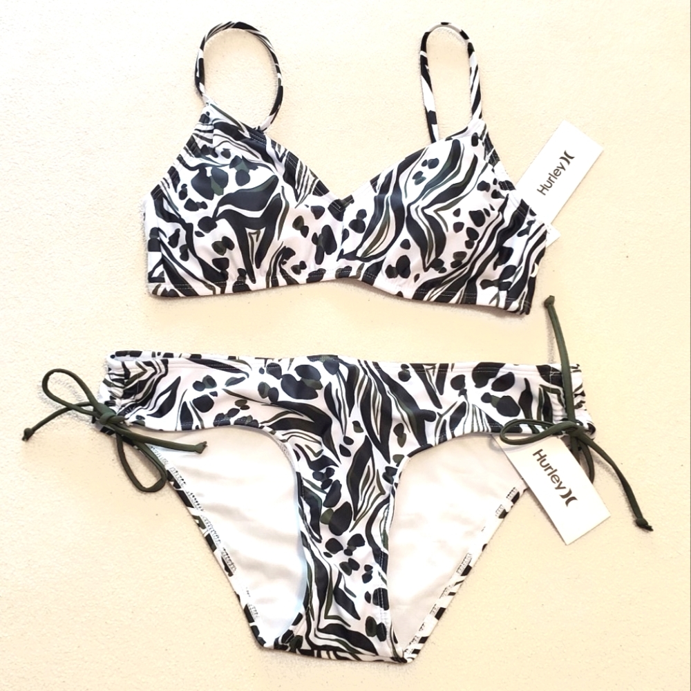 Hurley Swim n' Surf  Animal Print Bikini Swimsuit Set